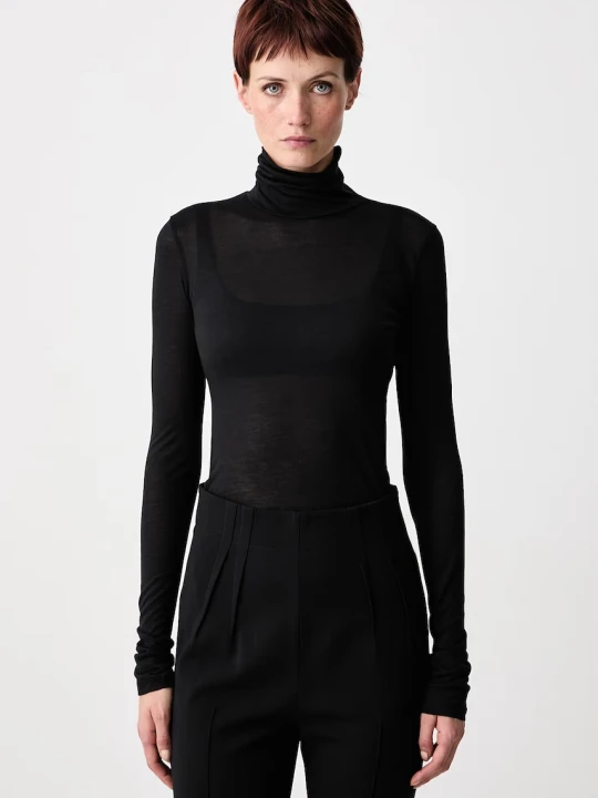 Zdjęcie produktu MUGLER longsleeve damski z dodatkiem jedwabiu