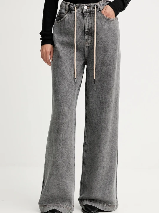 Zdjęcie produktu MUNTHE jeansy wide leg damskie OBEY szary
