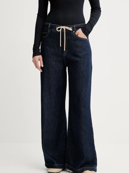 Zdjęcie produktu MUNTHE jeansy wide leg damskie OBEY granatowy