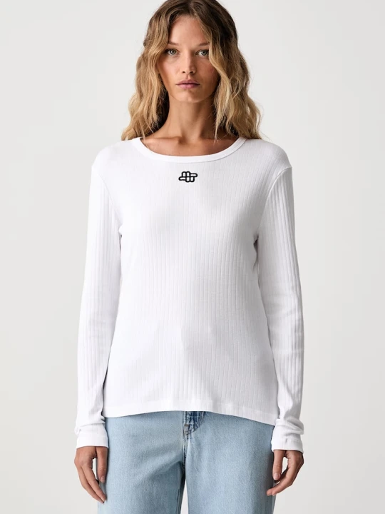 Zdjęcie produktu MUNTHE longsleeve damski bawełniany POTE biały