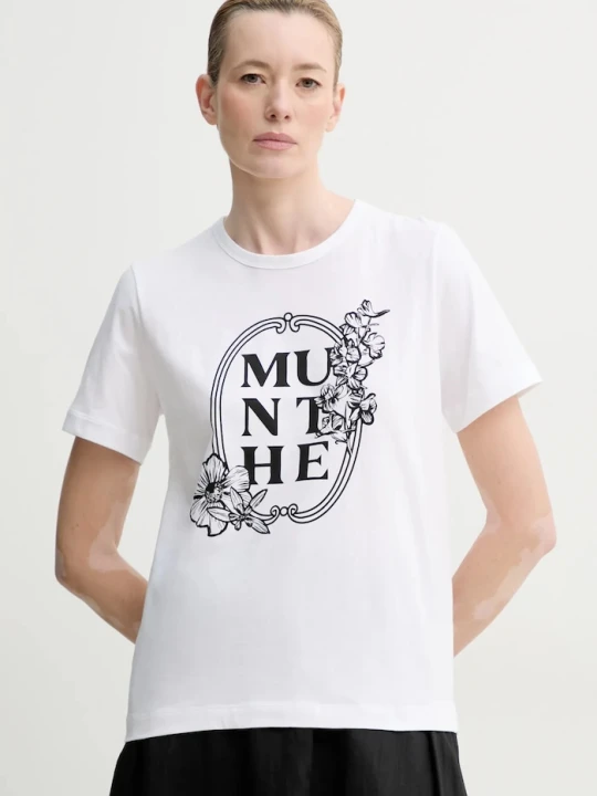 Zdjęcie produktu MUNTHE t-shirt bawełniany FYNELLA biały