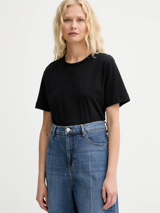Zdjęcie produktu MUNTHE t-shirt bawełniany TYLIE czarny