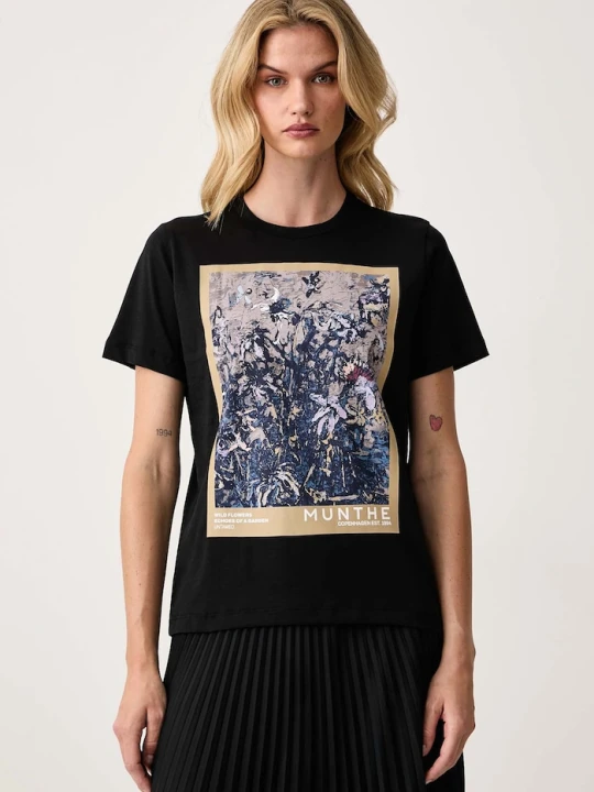 Zdjęcie produktu MUNTHE T-shirt damski bawełniany VURANUS czarny