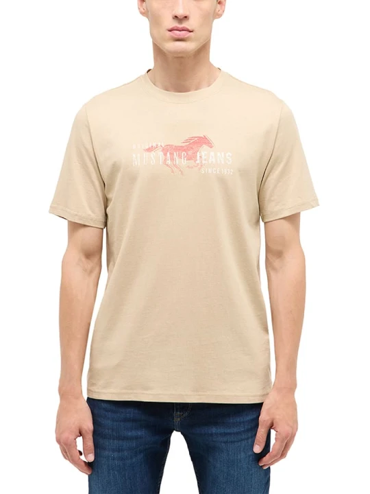 Zdjęcie produktu Mustang Koszulka "Austin" w kolorze beżowym rozmiar: XL