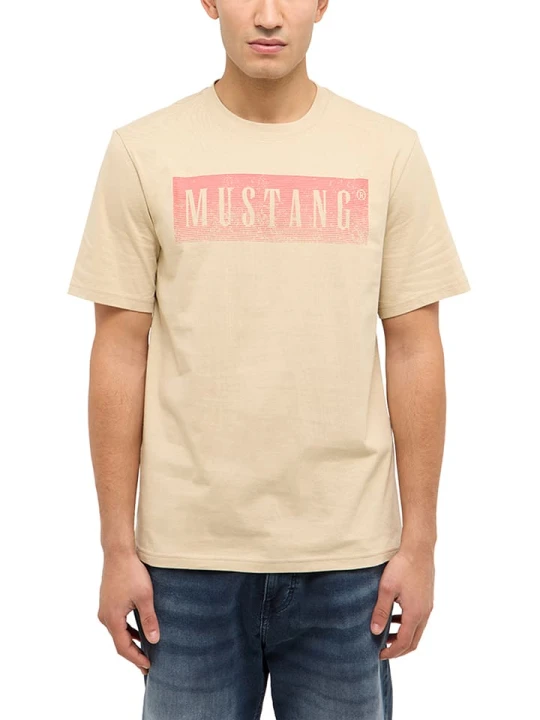 Zdjęcie produktu Mustang Koszulka "Austin" w kolorze beżowym rozmiar: L
