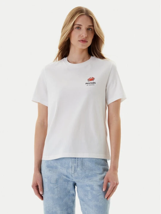 Zdjęcie produktu Mustang T-Shirt Monroe 1016513 Biały Relaxed Fit