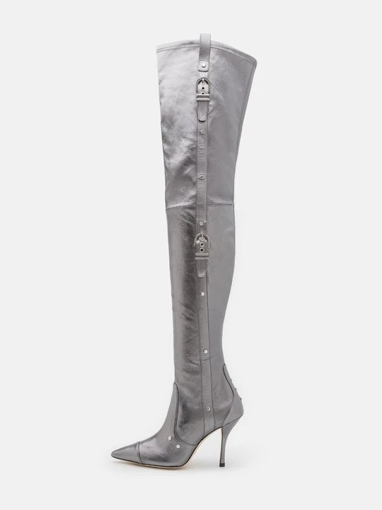 Zdjęcie produktu Muszkieterki Stuart Weitzman stalowy