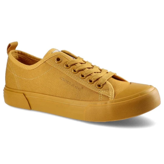 Zdjęcie produktu Trampki damskie Cross Jeans, sznurowany fason niska cholewka cholewka z wytrzymałego materiału tekstylnego klasyczny gumowy nosek płaska elastyczna p żółty