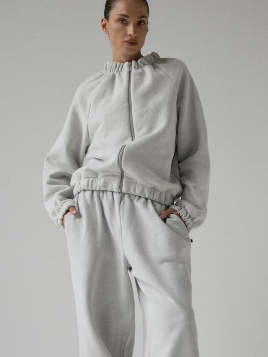 Zdjęcie produktu Muuv. Muuv bluza rozpinana damska z bawełną SMOOTH COTTON szary