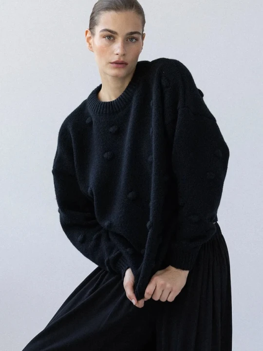 Zdjęcie produktu Muuv. Muuv sweter damski z wełną merino MONO czarny