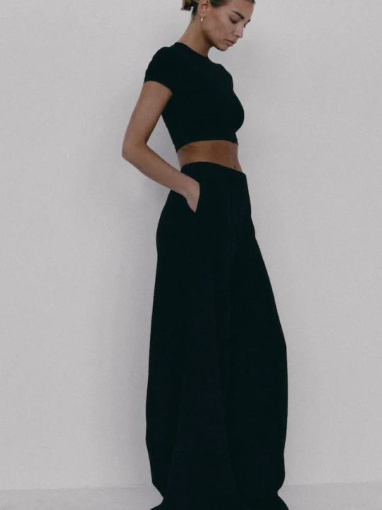 Zdjęcie produktu Muuv. spodnie wide leg damskie JOIA czarny