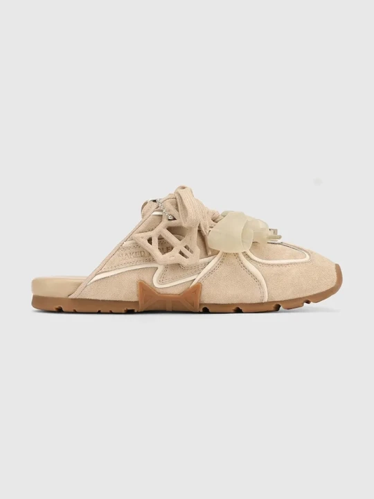 Zdjęcie produktu Naked Wolfe klapki damskie zamszowe Admire Off White Suede beżowy