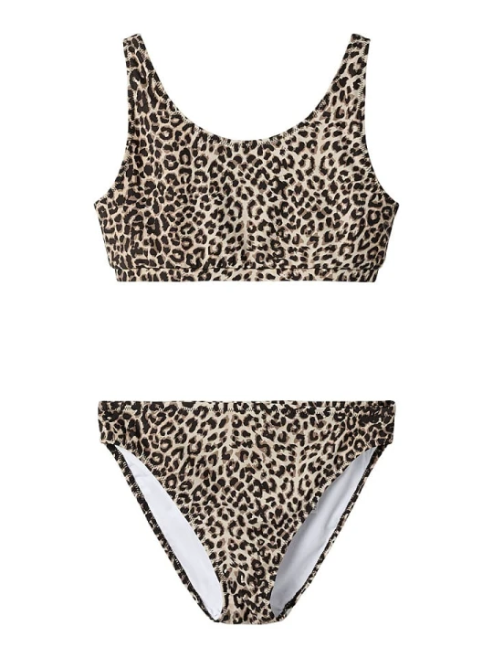Zdjęcie produktu name it Bikini "Animal" w kolorze czarno-beżowym rozmiar: 158 / 164