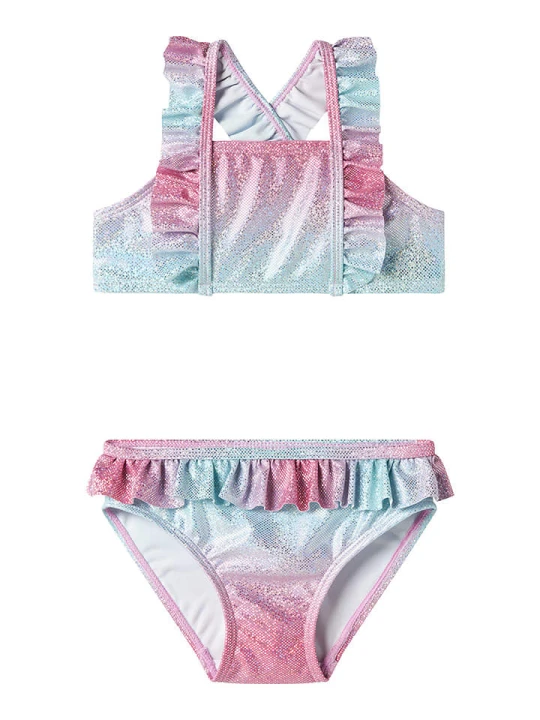 Zdjęcie produktu name it Bikini w kolorze błękitno-różowym rozmiar: 86 / 92