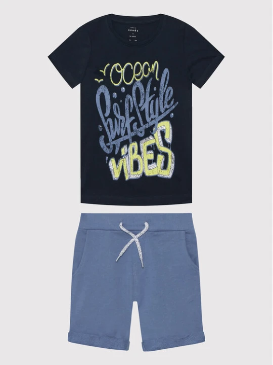 Zdjęcie produktu NAME IT Komplet t-shirt i szorty sportowe 13200344 Granatowy Regular Fit