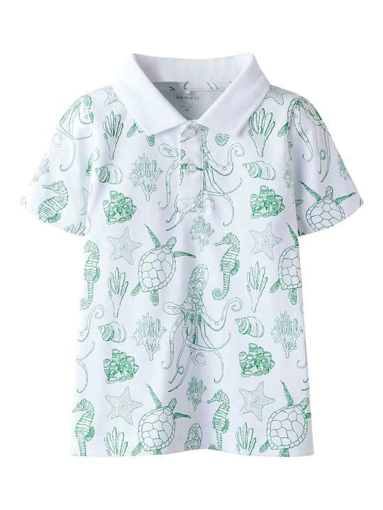 Zdjęcie produktu name it Koszulka polo "Finn" w kolorze białym rozmiar: 98