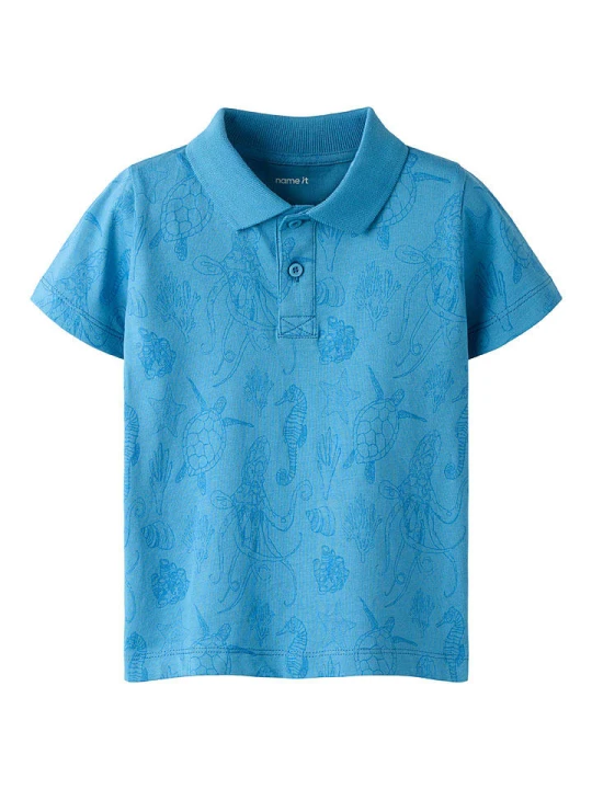 Zdjęcie produktu name it Koszulka polo "Finn" w kolorze niebieskim rozmiar: 104