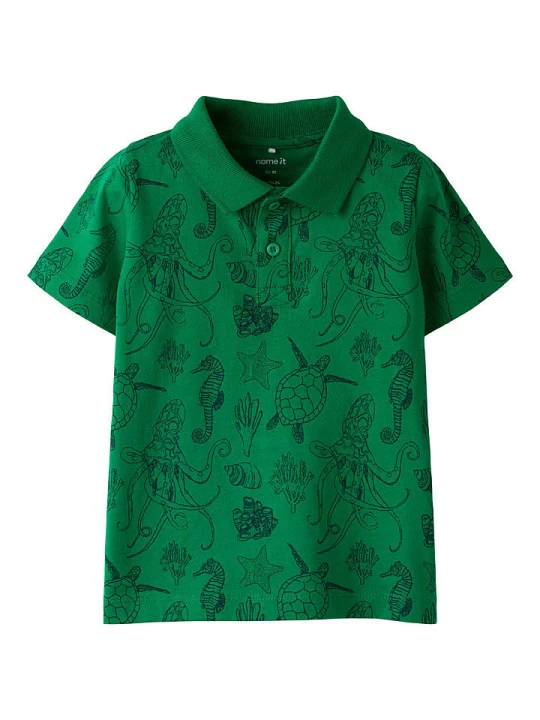 Zdjęcie produktu name it Koszulka polo "Finn" w kolorze zielonym rozmiar: 92