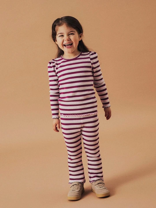 Zdjęcie produktu name it Legginsy "Balisa" w kolorze jasnoróżowo-ciemnofioletowym rozmiar: 104