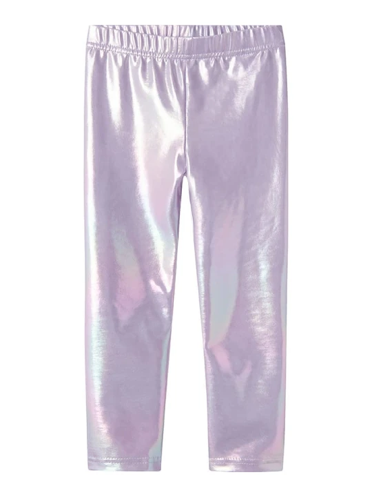 Zdjęcie produktu name it Legginsy "Rebekka" w kolorze srebrno-fioletowym rozmiar: 92