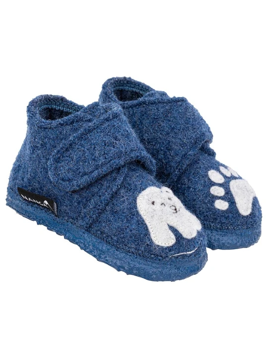 Zdjęcie produktu NANGA Kapcie "Little Polar Bear" w kolorze niebieskim rozmiar: 18
