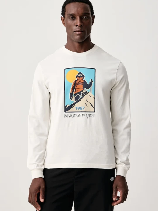 Zdjęcie produktu Napapijri longsleeve męski bawełniany beżowy