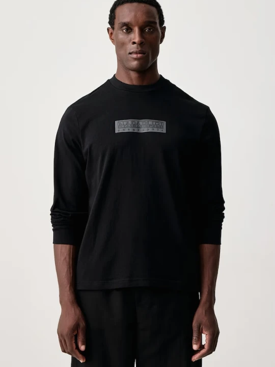 Zdjęcie produktu Napapijri longsleeve męski bawełniany Box Logo czarny