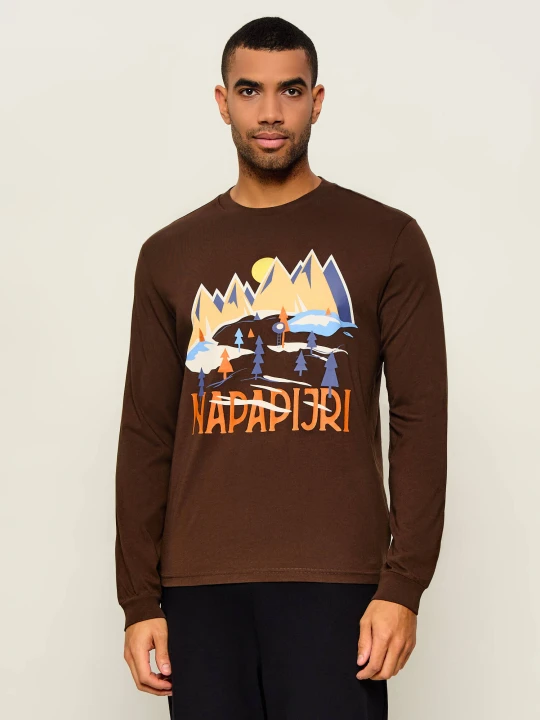 Zdjęcie produktu Napapijri Longsleeve -Tee LS | Relaxed fit brązowy