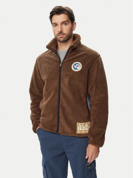 Zdjęcie produktu Napapijri Polar T-Archive NP0A8APE Brązowy Relaxed Fit