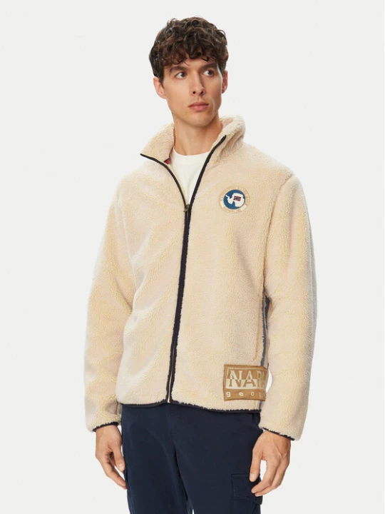 Zdjęcie produktu Napapijri Polar T-Archive NP0A8APE Kremowy Relaxed Fit