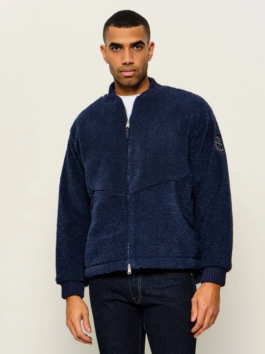 Zdjęcie produktu Napapijri Polarowa kurtka bomber T-Mapu FZ | Loose fit granatowy