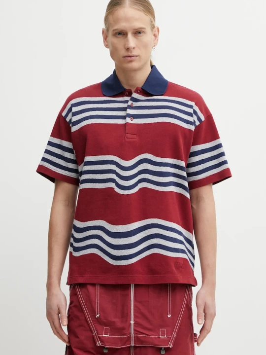 Zdjęcie produktu Napapijri polo bawełniane Napapijri x Martine Rose bordowy