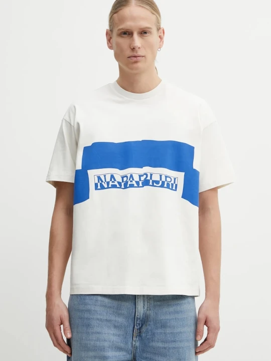 Zdjęcie produktu Napapijri t-shirt bawełniany Napapijri x Martine Rose beżowy