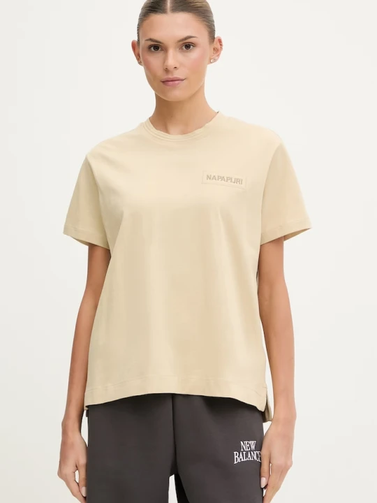 Zdjęcie produktu Napapijri t-shirt damski bawełniany CLARAO beżowy