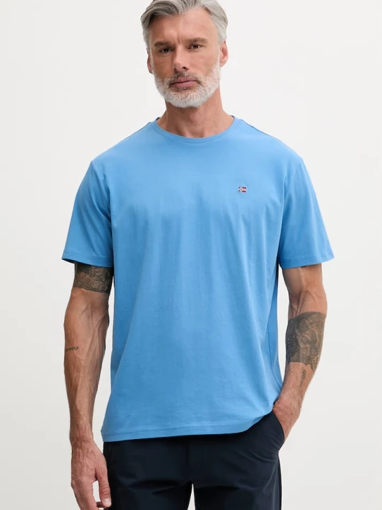 Zdjęcie produktu Napapijri T-shirt męski bawełniany SALIS niebieski