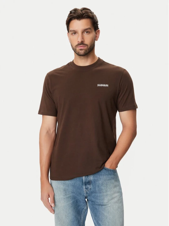 Zdjęcie produktu Napapijri T-Shirt NP0A88TR Brązowy ciemny Regular Fit