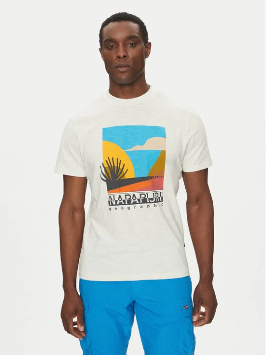 Zdjęcie produktu Napapijri T-Shirt S-Arbia NP0A4IE3 Écru Regular Fit Kremowy