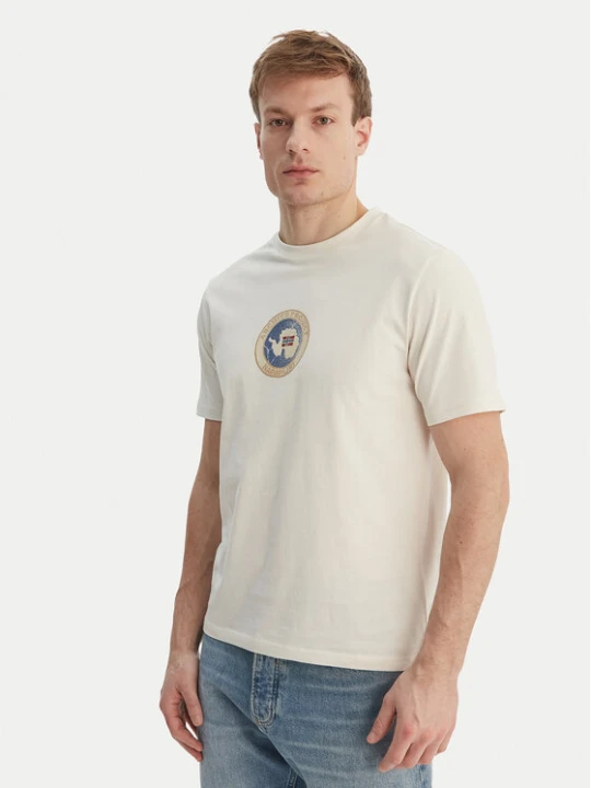 Zdjęcie produktu Napapijri T-Shirt S-Phos NP0A4G5A Écru Relaxed Fit Kremowy