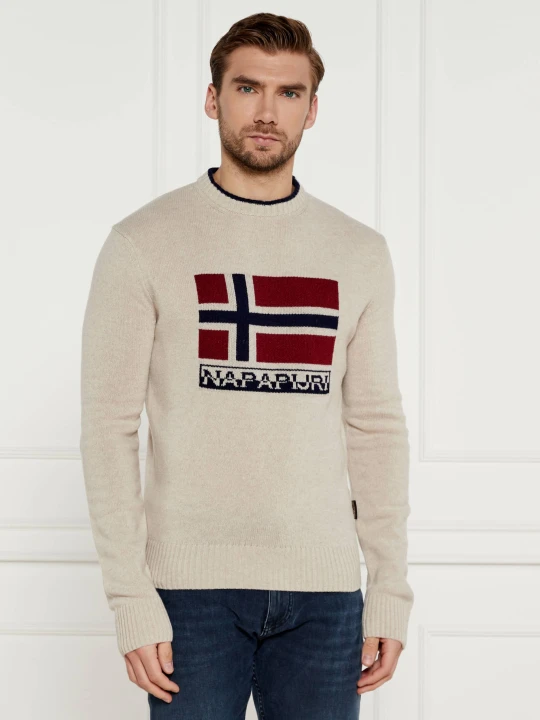 Zdjęcie produktu Napapijri Wełniany sweter D-Silvretta | Regular Fit beżowy