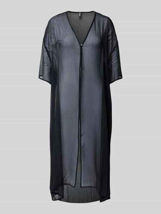 Zdjęcie produktu Narzutka plażowa o kroju oversized fit z półprzezroczystego materiału model ‘ATRUD’ Pieces Czarny