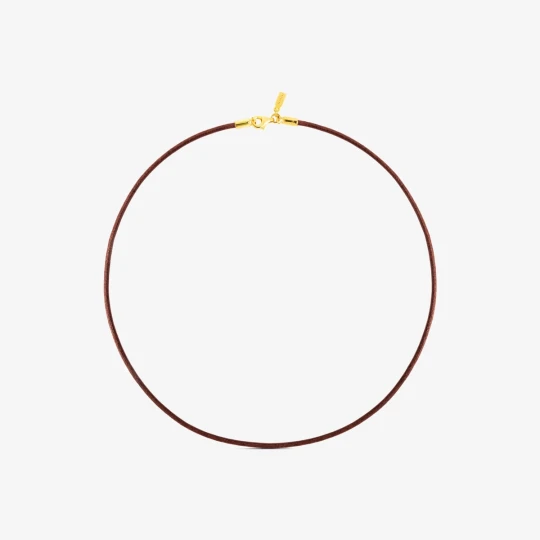 Zdjęcie produktu Naszyjnik Choker O Grubości 2 Mm, Z Brązowej Skóry, Z Zapięciem Ze Srebra Pokrytego 18-Karatowym Złotem, O Długości 40 Cm Tous Chokers - Tous