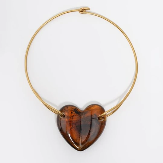 Zdjęcie produktu Naszyjnik choker serce żywica bursztynowa BIMBA Y LOLA AMBER