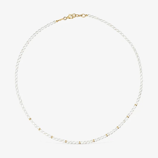 Zdjęcie produktu Naszyjnik Choker Wykonany Ze Srebra Pokrytego 18-Karatowym Złotem, Z Perłami Hodowanymi, Z Kolekcji Gloss - Tous biały