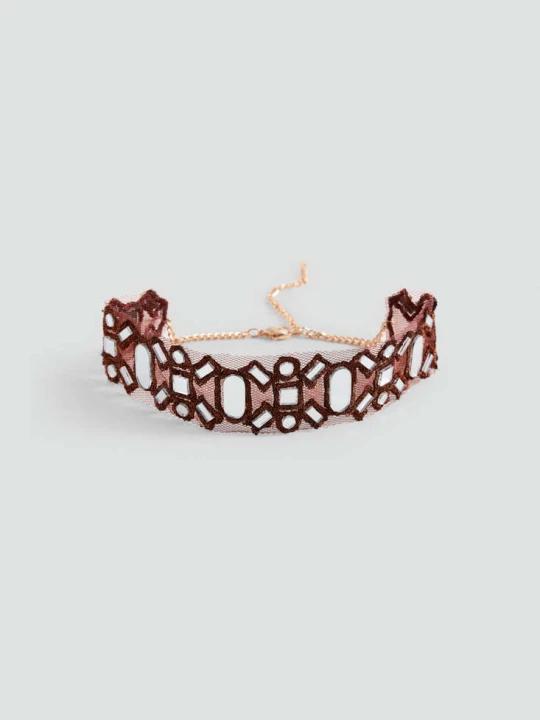 Zdjęcie produktu Naszyjnik choker z kryształkami kasztanowy - Teen - Rozmiar uniwersalny - MANGO TEEN