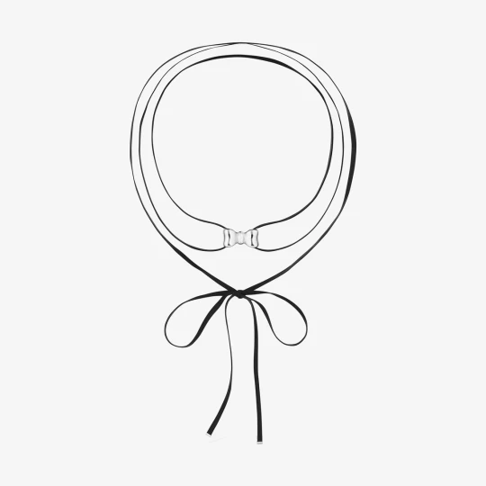 Zdjęcie produktu Naszyjnik Choker Z Tkaniny Suedette Ze Srebrną Kokardą 25 Mm Tous Ribbon - Tous czarny