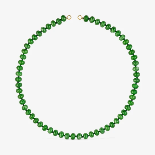 Zdjęcie produktu Naszyjnik Choker Ze Srebra Pokrytego 18-Karatowym Złotem, Z Zielonym Kwarcytem Hold Oval - Tous
