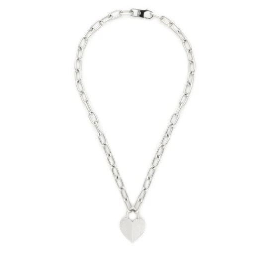 Zdjęcie produktu Naszyjnik Fossil Harlow Linear Texture Heart JF04657040 Srebrny