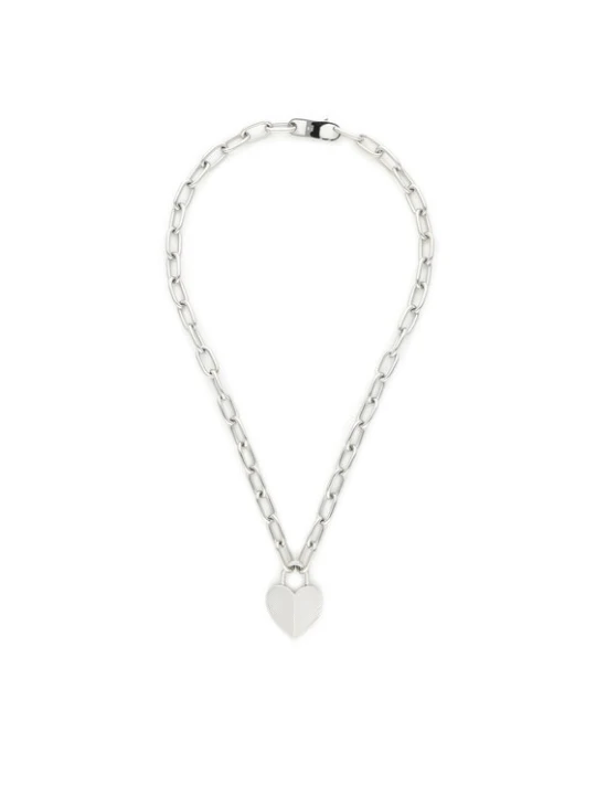 Zdjęcie produktu Naszyjnik Fossil Harlow Linear Texture Heart JF04657040 Srebrny