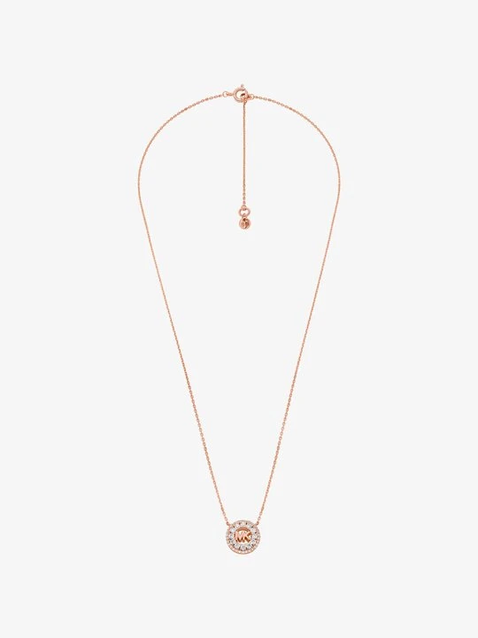 Zdjęcie produktu Naszyjnik Fulton pokryty metalem szlachetnym z zawieszką z logo w stylu pavé Michael Kors ROSE GOLD (Różowozłoty)