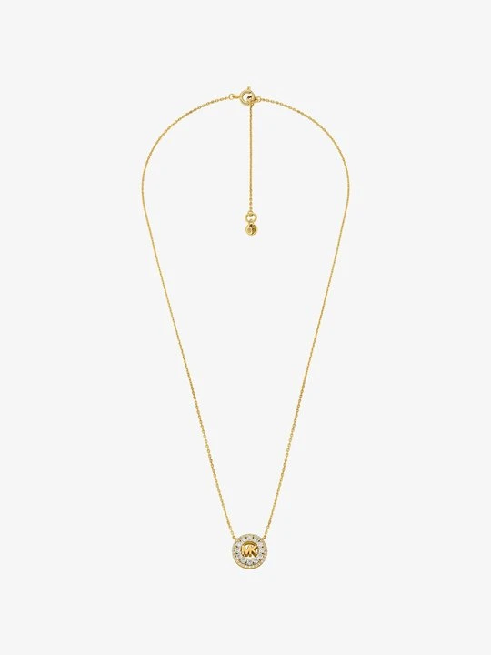 Zdjęcie produktu Naszyjnik Fulton pokryty metalem szlachetnym z zawieszką z logo w stylu pavé Michael Kors ZŁOTY (Złoty)